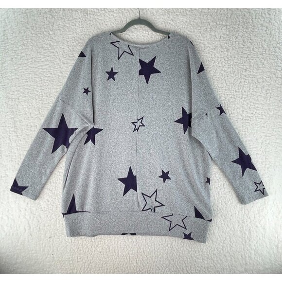 Avenue Gray Star Print Pullover Sweater Womens Soft‎ Stretch Plus Size 16 - Picture 12 of 15